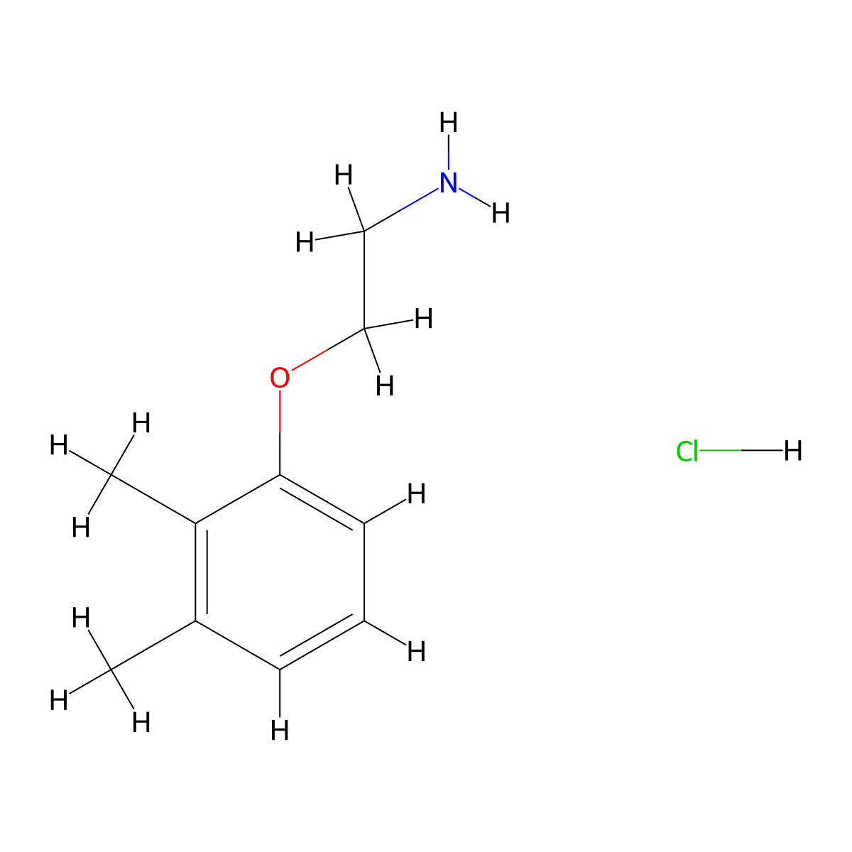 [2-(2,3-Dimethylphenoxy)ethyl]amine hydrochloride molecular structure, CAS 1051368-99-0