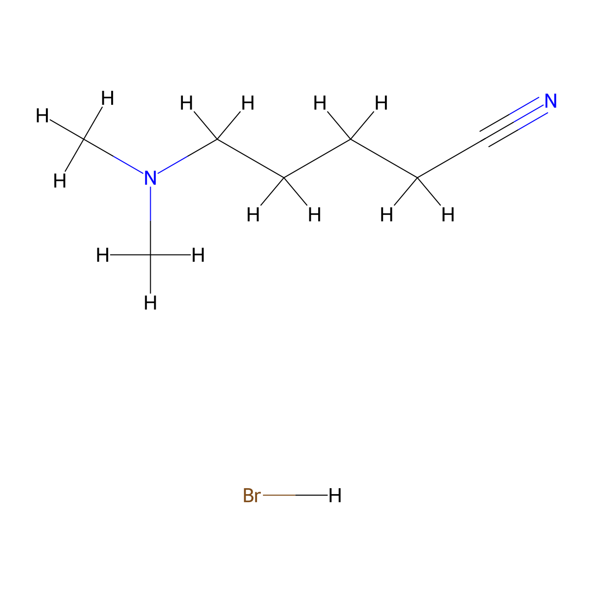 5-(Dimethylamino)pentanenitrile hydrobromide molecular structure, CAS 1051369-00-6