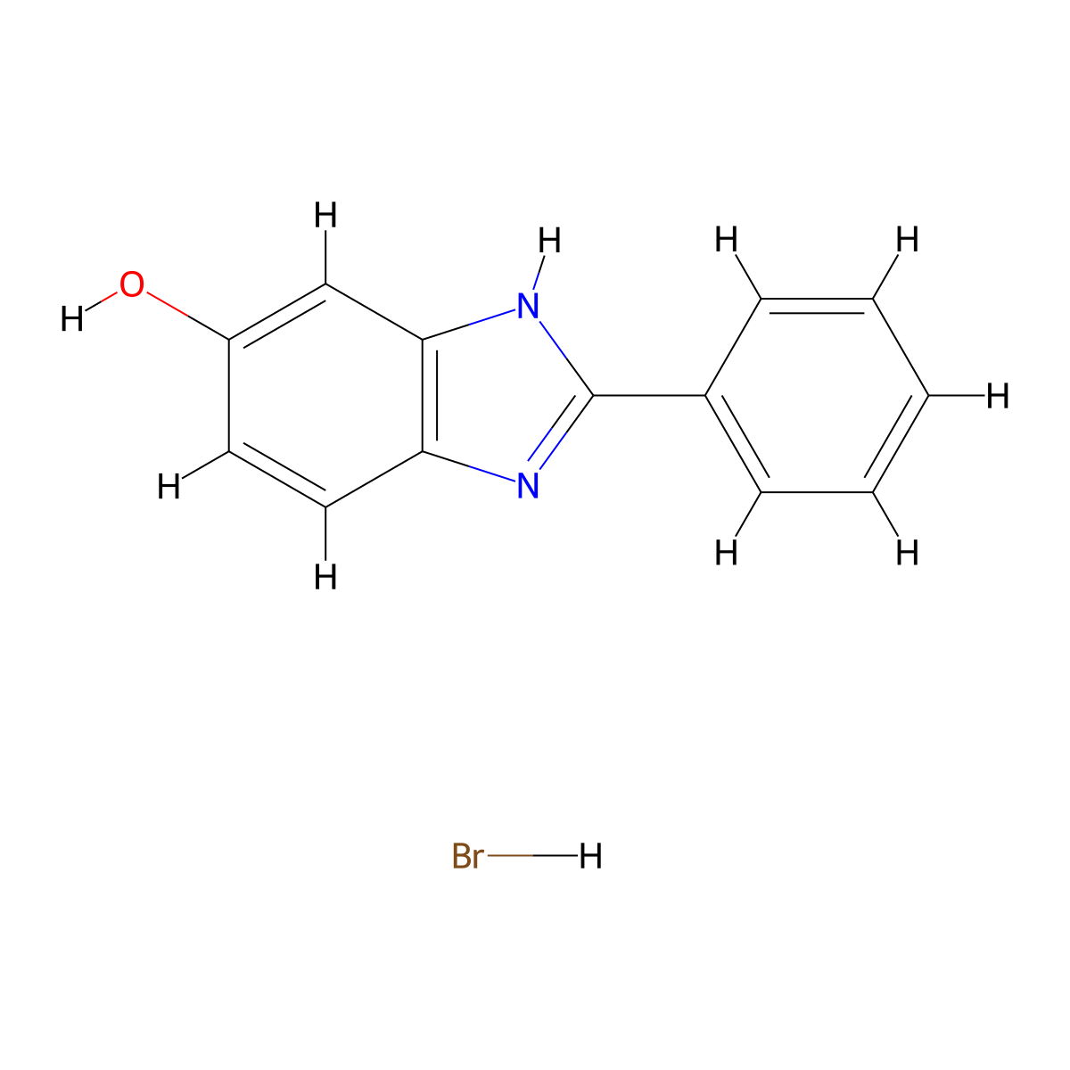 2-Phenyl-1H-benzimidazol-5-ol hydrobromide molecular structure, CAS 1051369-19-7