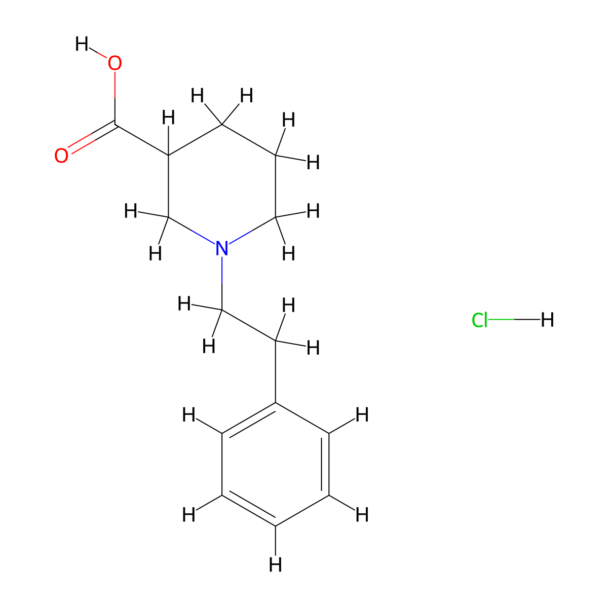 1-(2-Phenylethyl)piperidine-3-carboxylic acid hydrochloride molecular structure, CAS 1051369-21-1