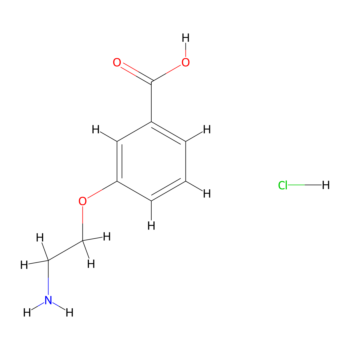 3-(2-Aminoethoxy)benzoic acid hydrochloride molecular structure, CAS 1051369-32-4