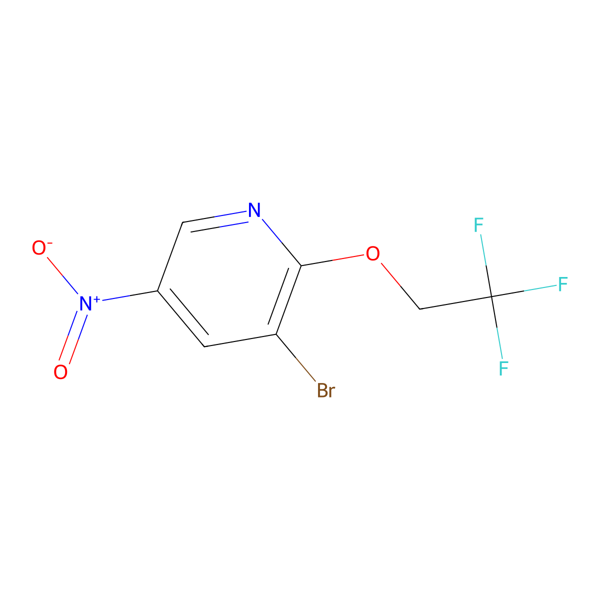 3-Bromo-5-nitro-2-(2,2,2-trifluoroethoxy)pyridine molecular structure, CAS 1051372-09-8