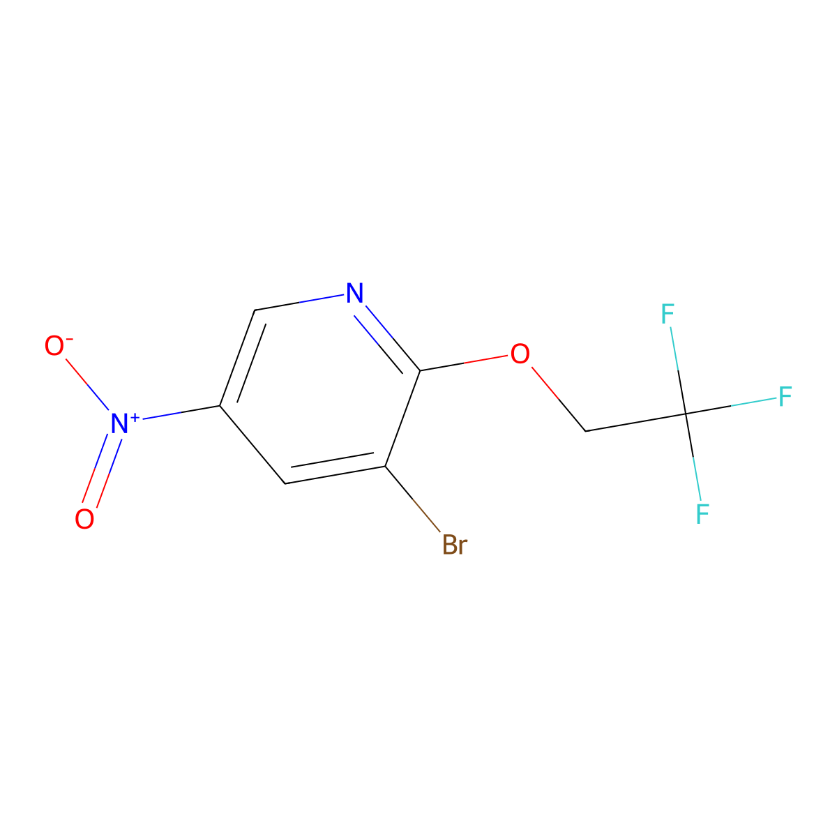 3-Bromo-5-nitro-2-(2,2,2-trifluoroethoxy)pyridine molecular structure, CAS 1051372-09-8