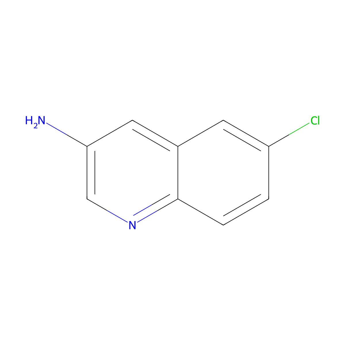 6-Chloroquinolin-3-amine molecular structure, CAS 1051372-60-1