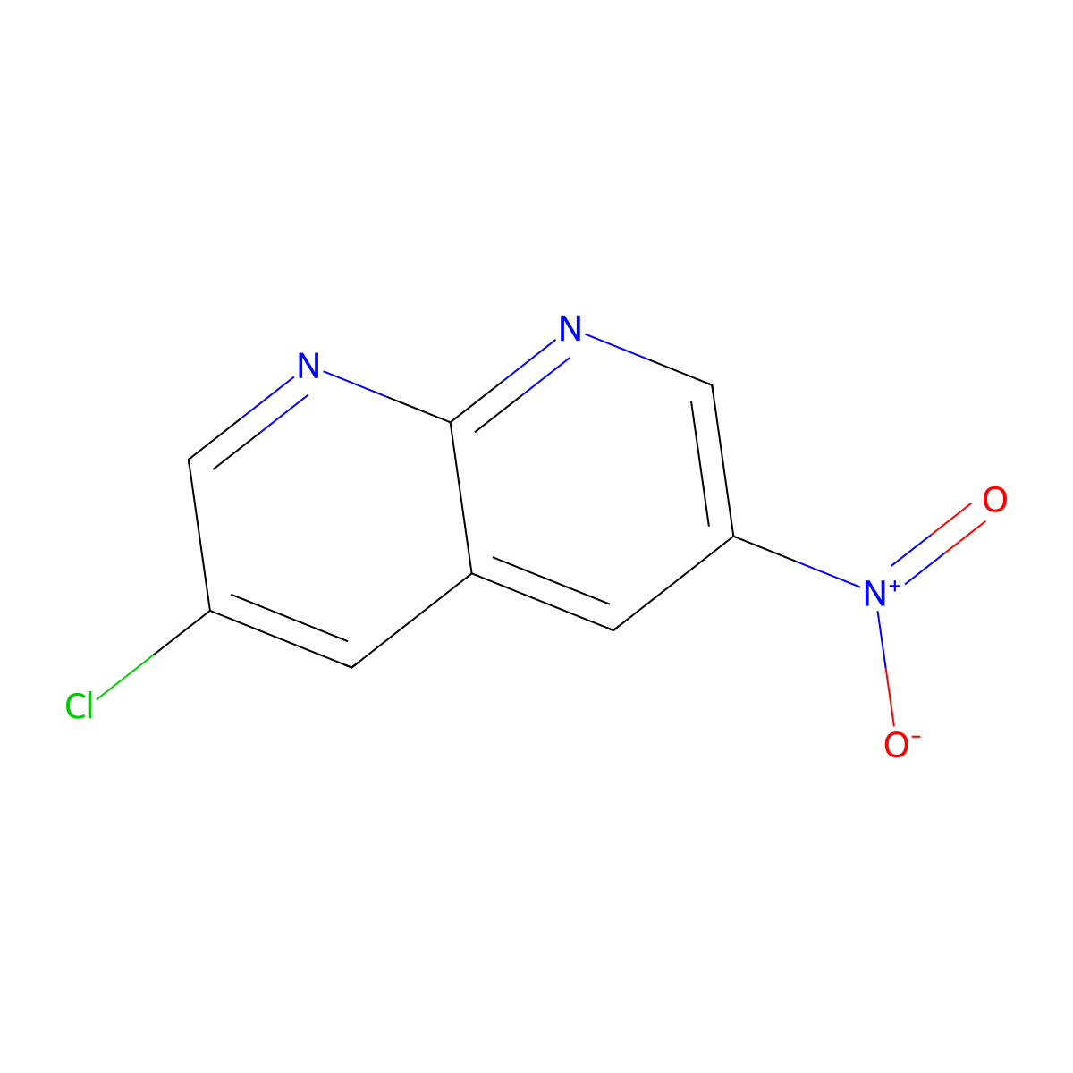 3-Chloro-6-nitro-1,8-naphthyridine molecular structure, CAS 1051372-61-2