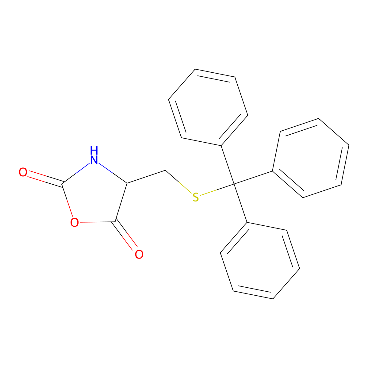 (R)-4-[(Tritylthio)methyl]oxazolidine-2,5-dione molecular structure, CAS 1051374-19-6