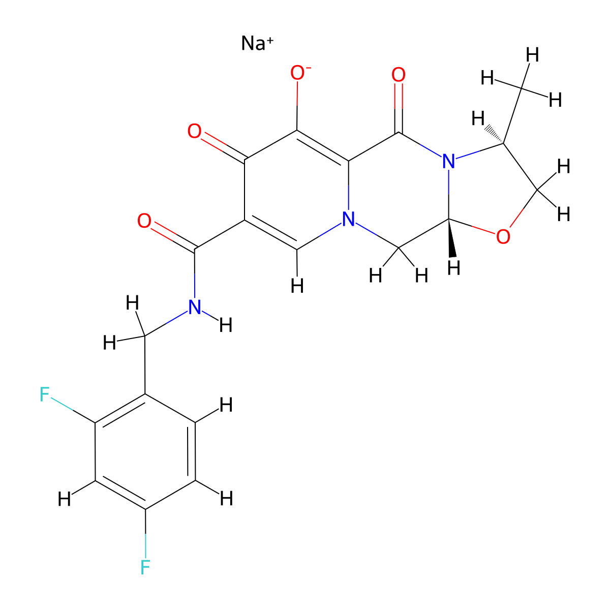 Cabotegravir Sodium molecular structure, CAS 1051375-13-3