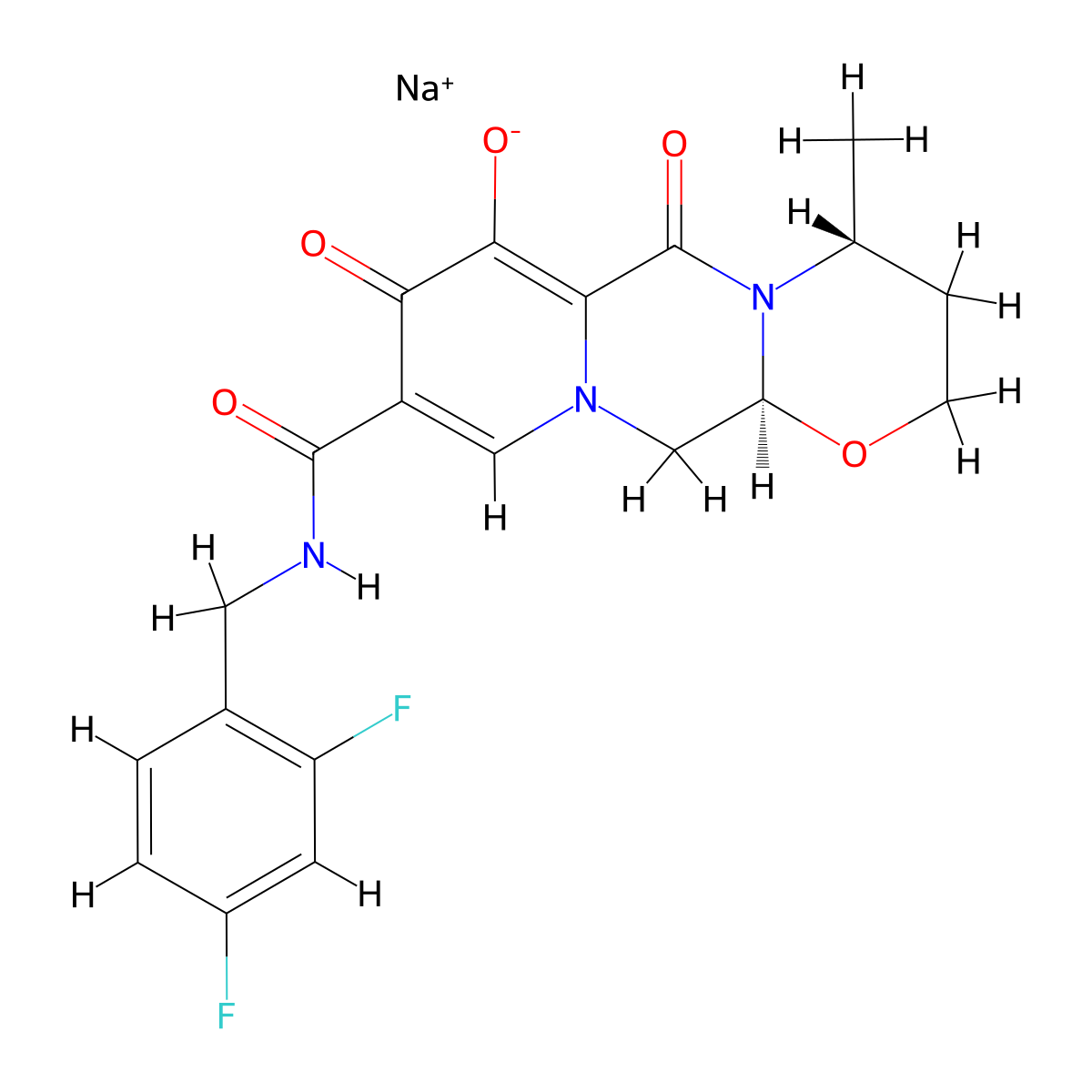 Dolutegravir Sodium molecular structure, CAS 1051375-19-9