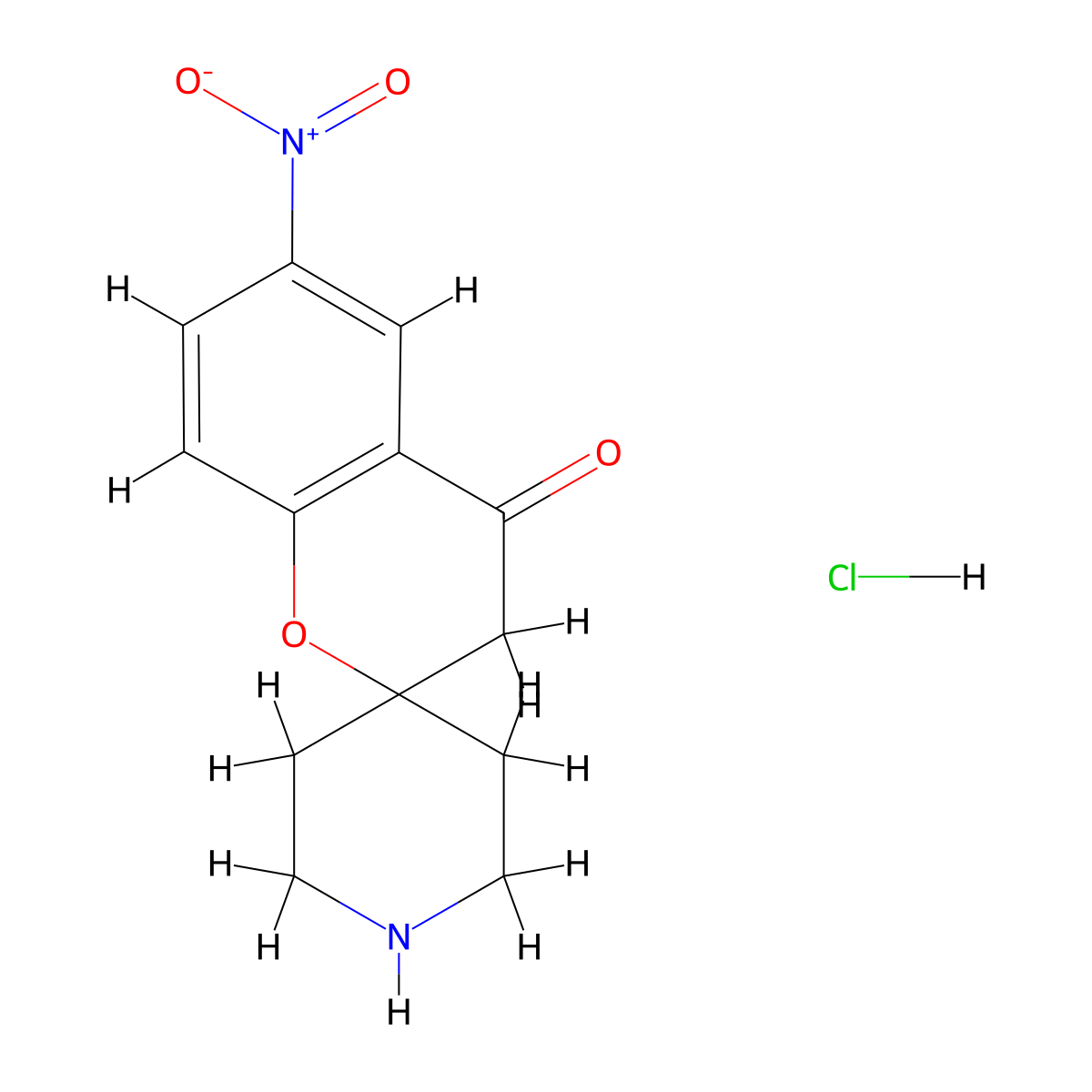 6-Nitrospiro[chroman-2,4'-piperidin]-4-one HCl molecular structure, CAS 1051383-06-2