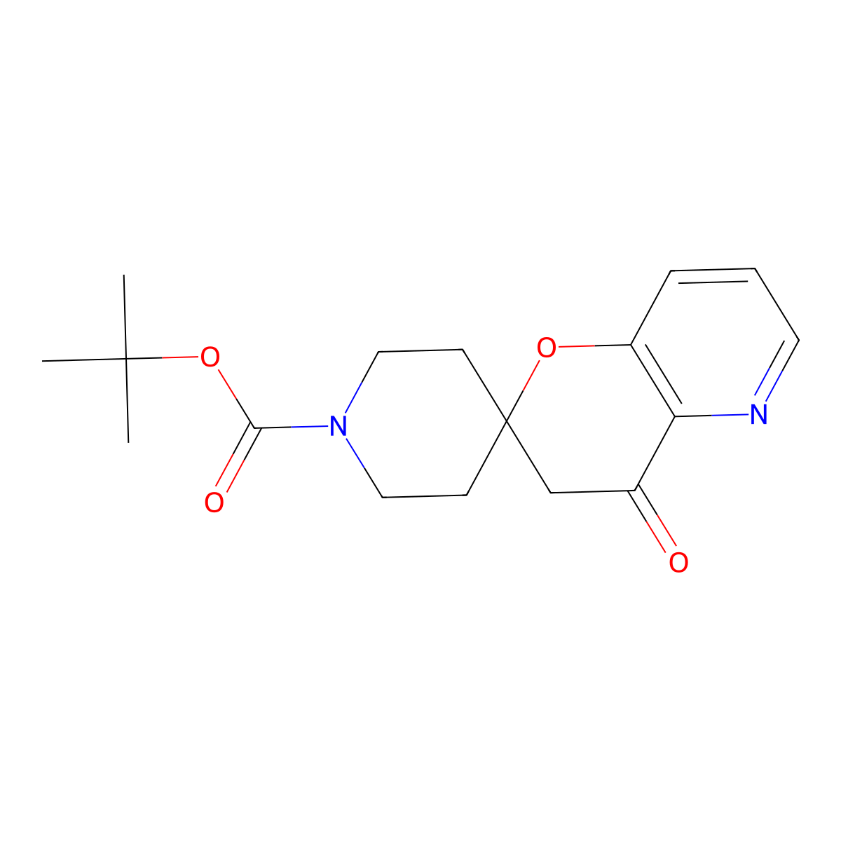 Tert-butyl 4'-oxo-3',4'-dihydrospiro[piperidine-4,2'-pyrano[3,2-b]pyridine]-1-carboxylate molecular structure, CAS 1051383-43-7