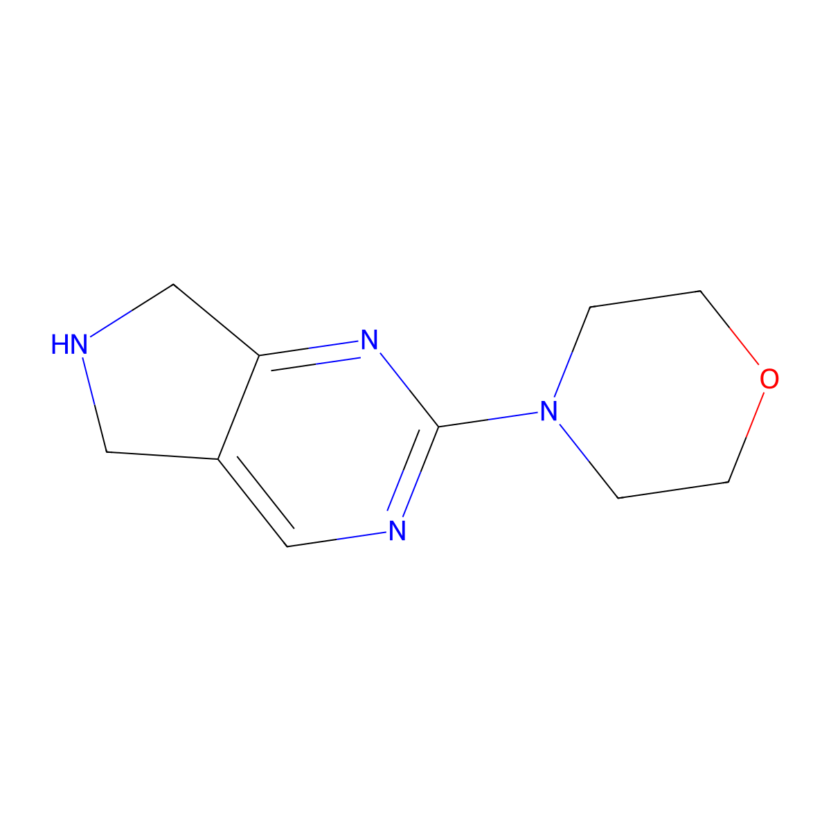 4-{5H,6H,7H-pyrrolo[3,4-d]pyrimidin-2-yl}morpholine molecular structure, CAS 1051394-71-8