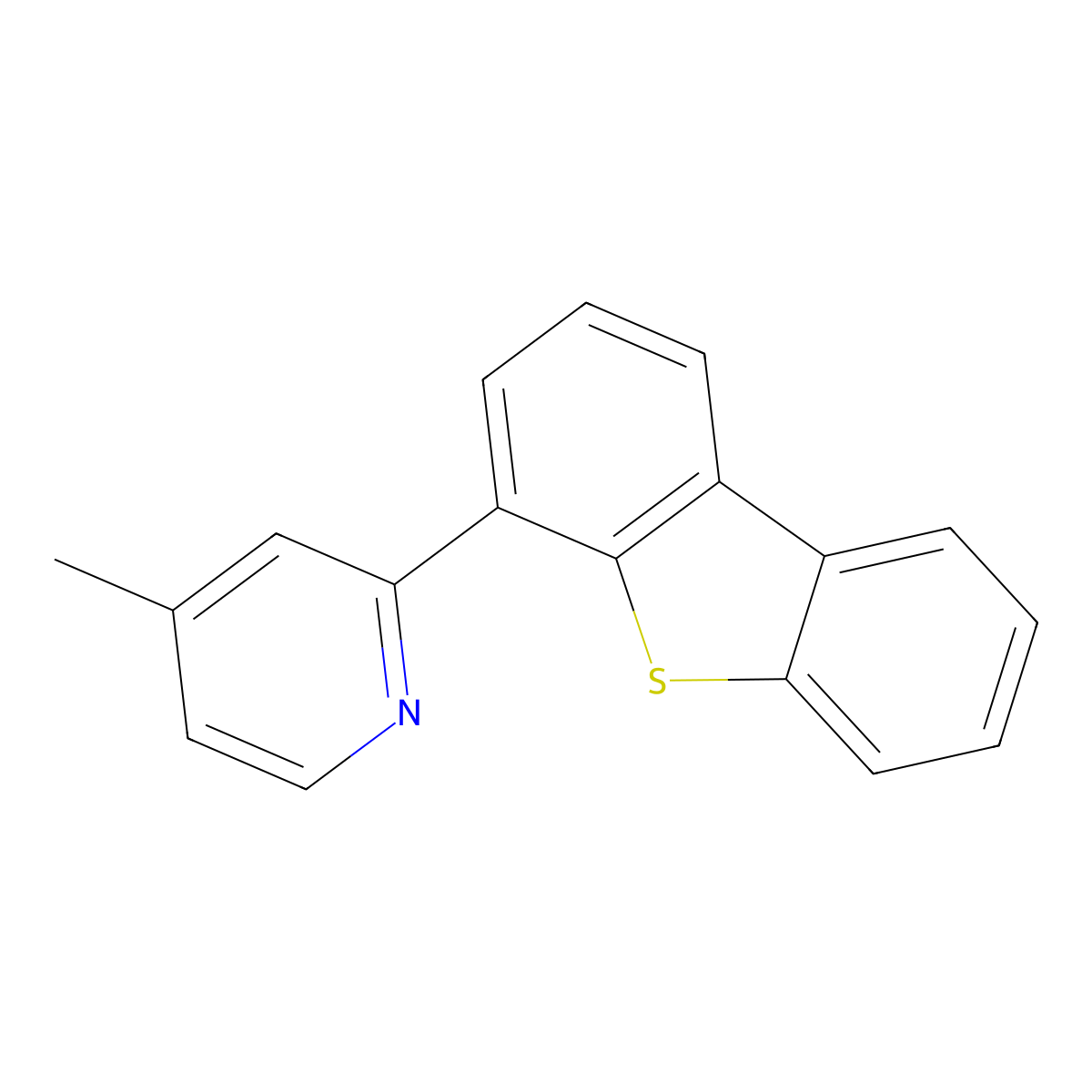 2-(4-Dibenzothienyl)-4-methylpyridine molecular structure, CAS 1051396-15-6