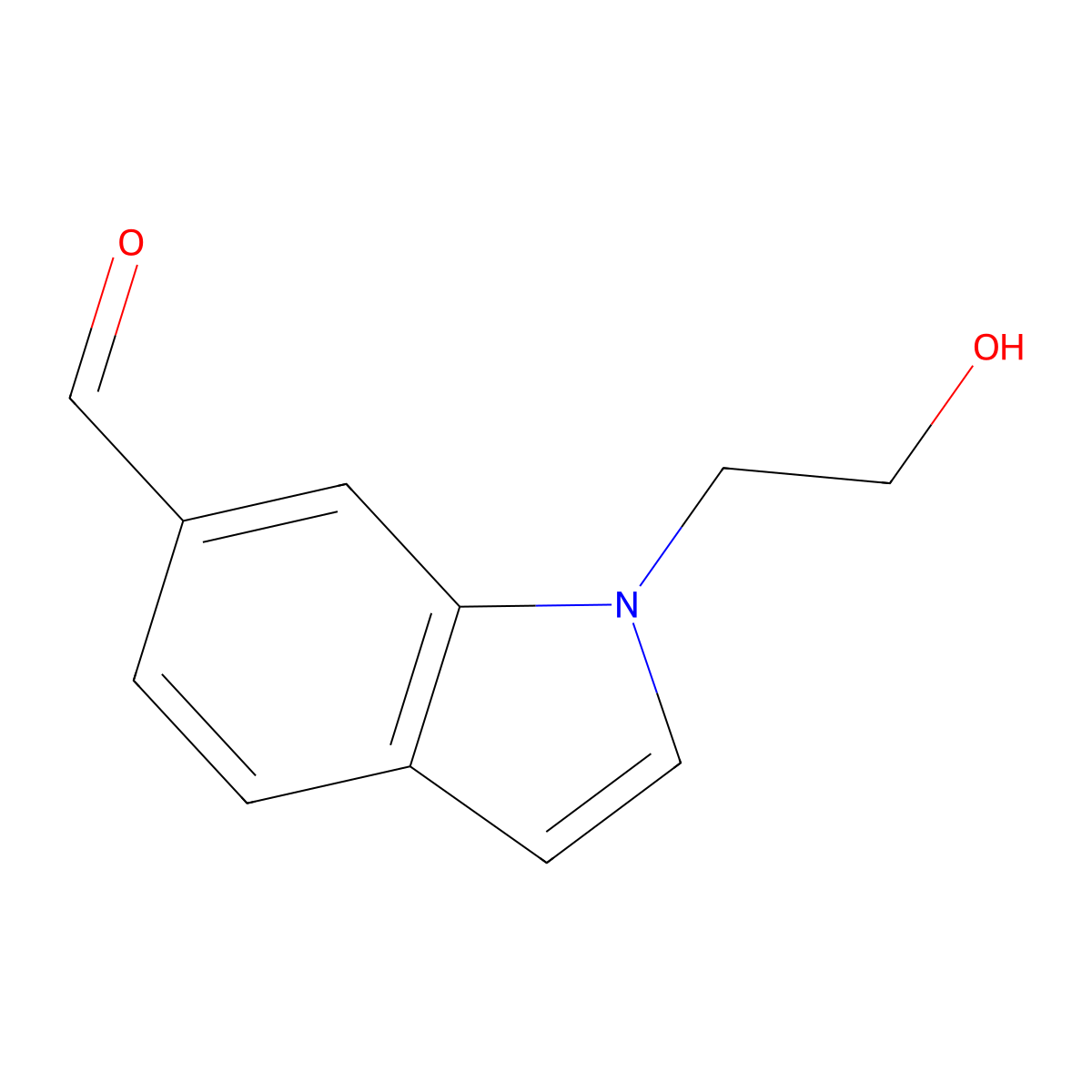 1-(2-Hydroxyethyl)-1H-indole-6-carbaldehyde molecular structure, CAS 1051396-34-9