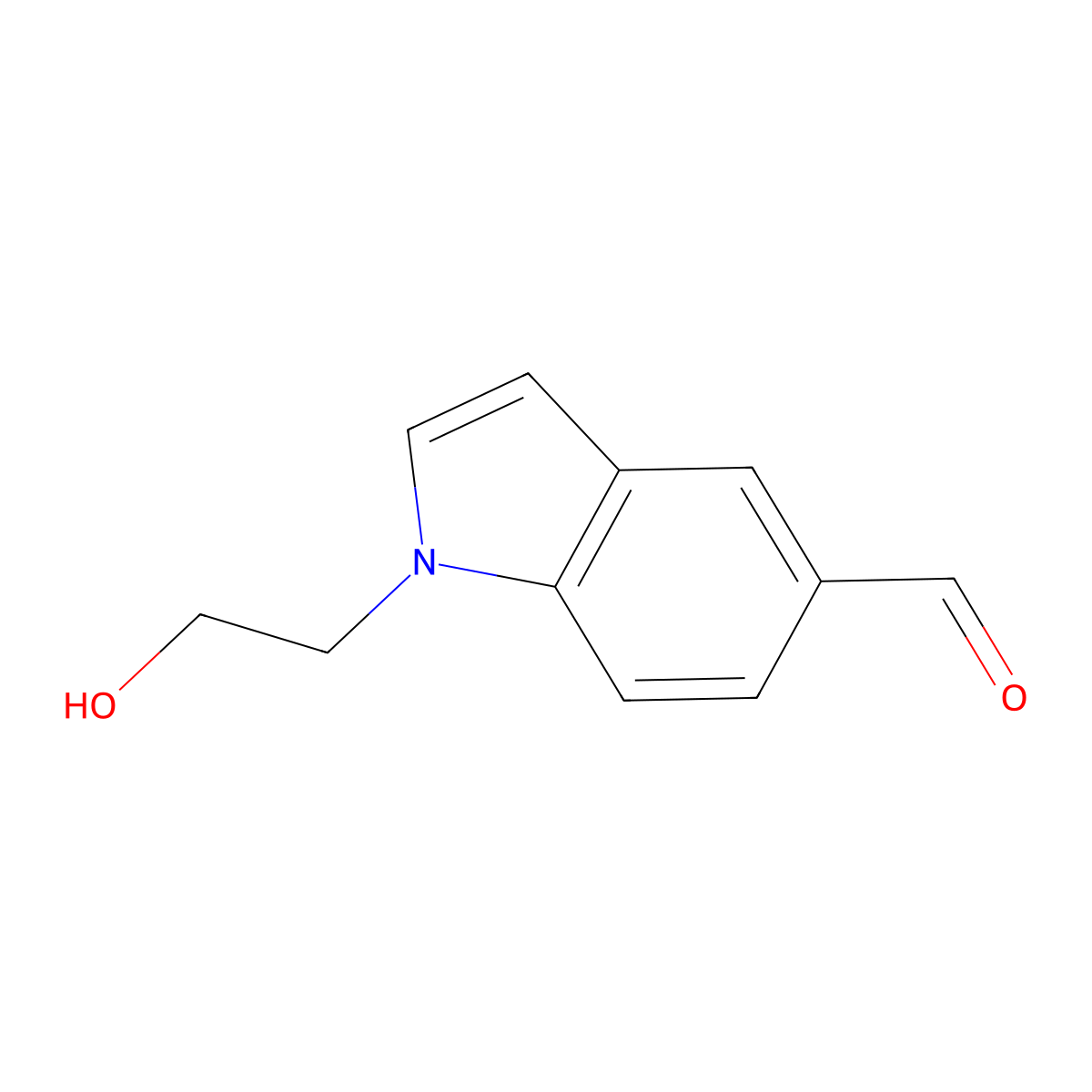 1-(2-Hydroxyethyl)-1H-indole-5-carbaldehyde molecular structure, CAS 1051396-40-7