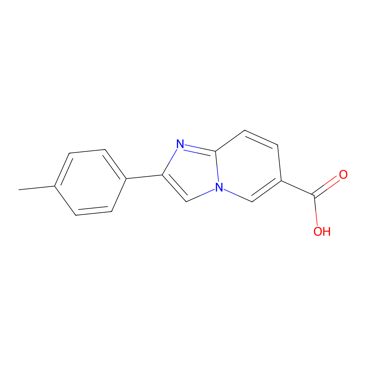 2-(4-Methylphenyl)imidazo[1,2-a]pyridine-6-carboxylic acid molecular structure, CAS 1051397-25-1