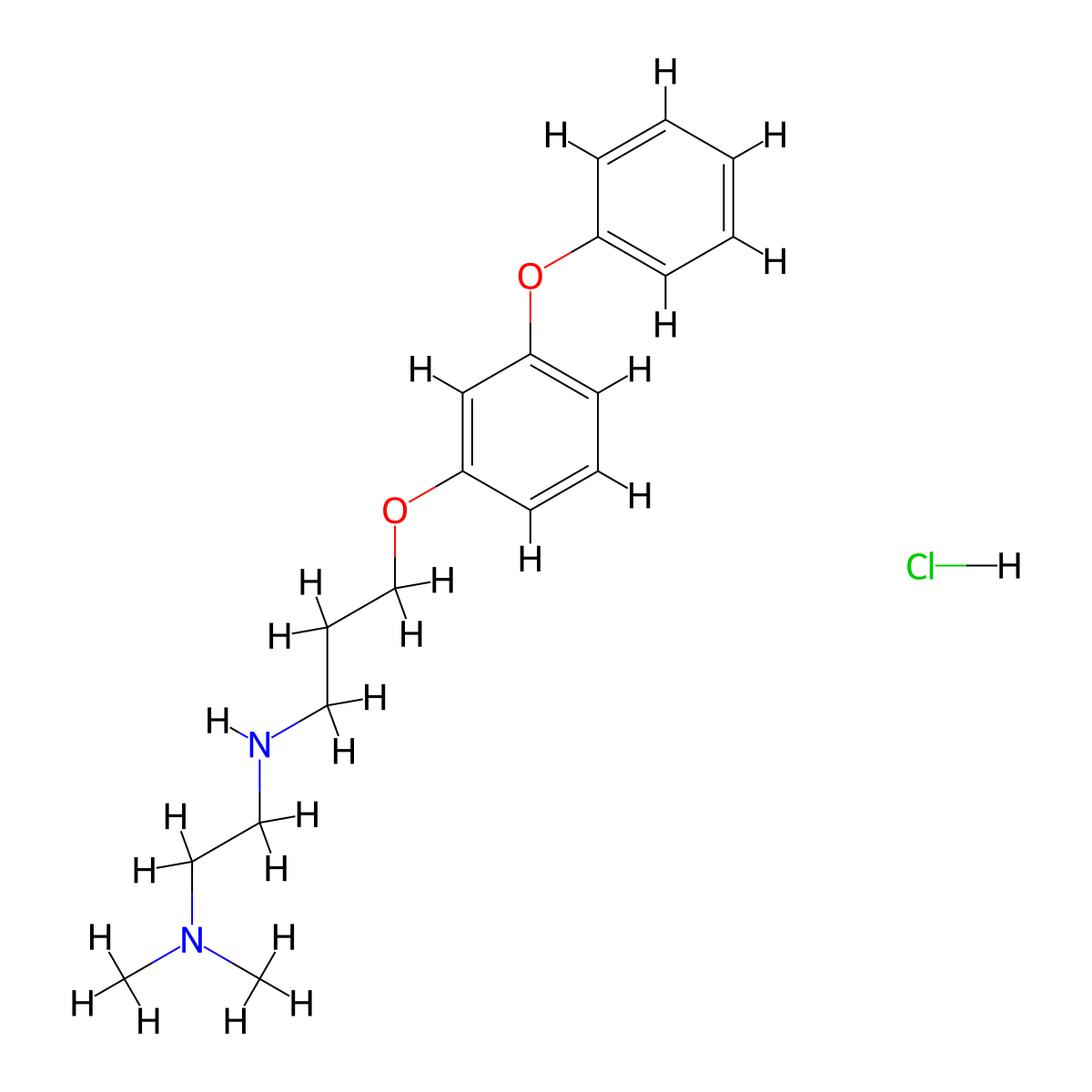 [2-(Dimethylamino)ethyl][3-(3-phenoxyphenoxy)propyl]amine hydrochloride molecular structure, CAS 1051399-49-5