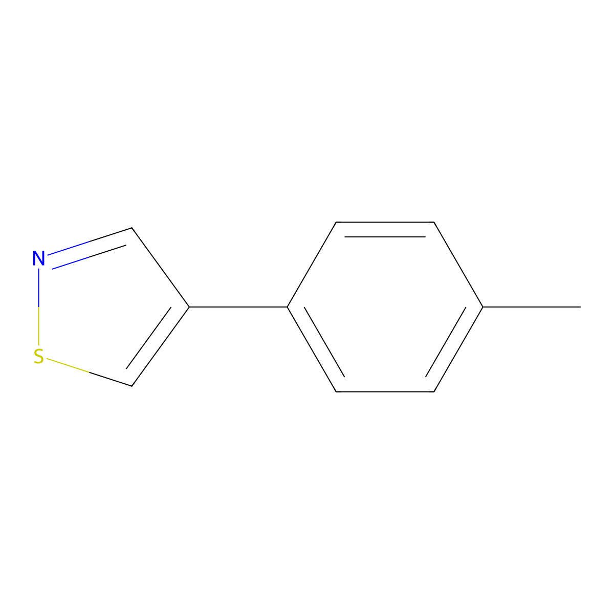 4-(4-Methylphenyl)-1,2-thiazole molecular structure, CAS 10514-23-5