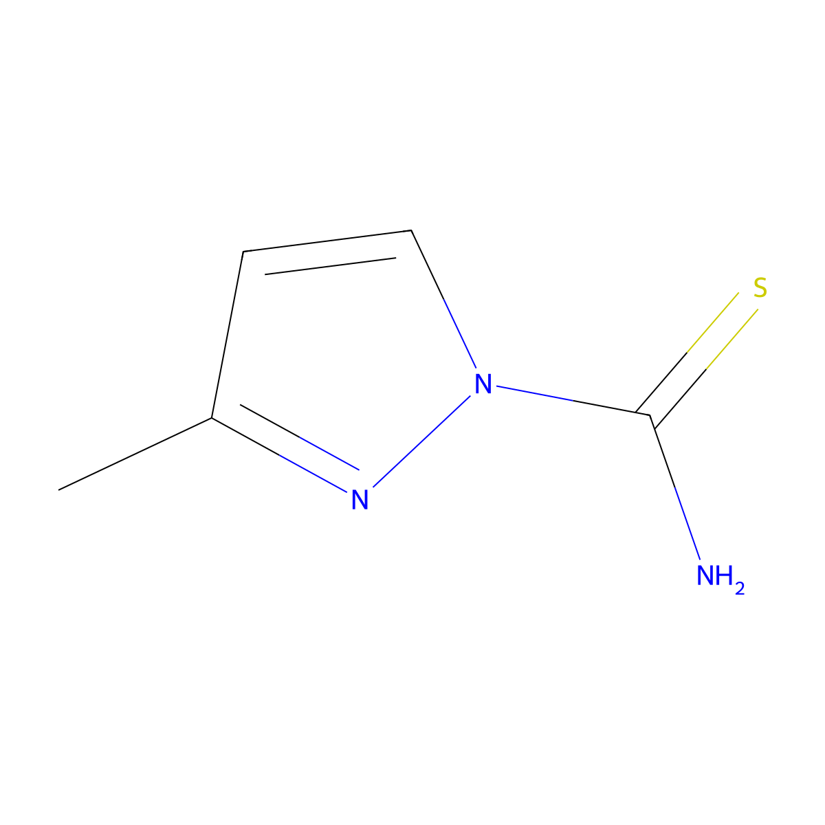 3-Methyl-1H-pyrazole-1-carbothioamide molecular structure, CAS 10514-46-2