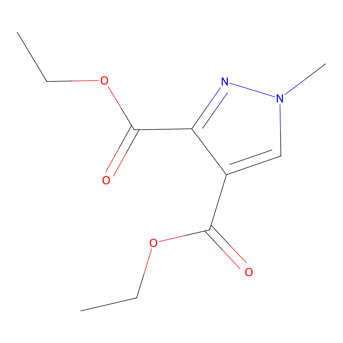 Pyrazole-3,4-dicarboxylic acid, 1-methyl-, diethyl ester molecular structure, CAS 10514-60-0