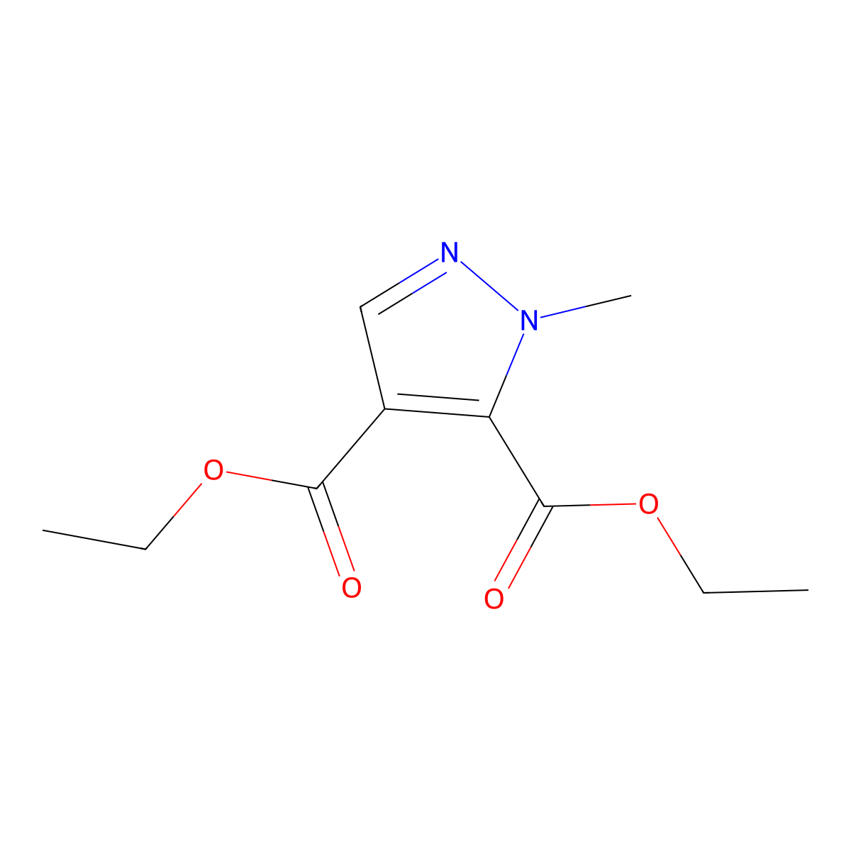 4,5-Diethyl 1-methyl-1H-pyrazole-4,5-dicarboxylate molecular structure, CAS 10514-61-1