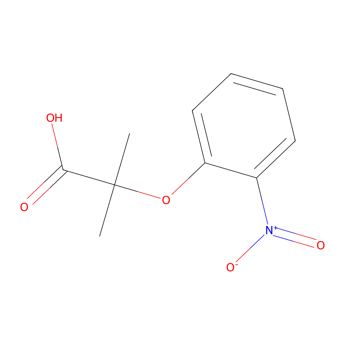 Propionic acid, 2-methyl-2-(o-nitrophenoxy)- molecular structure, CAS 10514-62-2