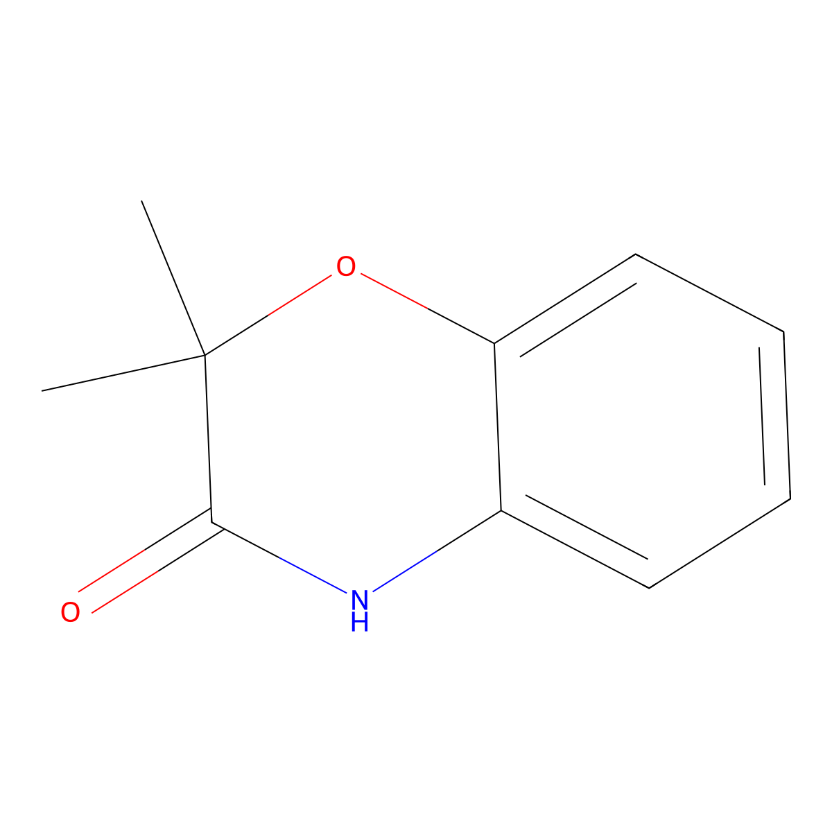 2,2-dimethyl-3,4-dihydro-2H-1,4-benzoxazin-3-one molecular structure, CAS 10514-70-2