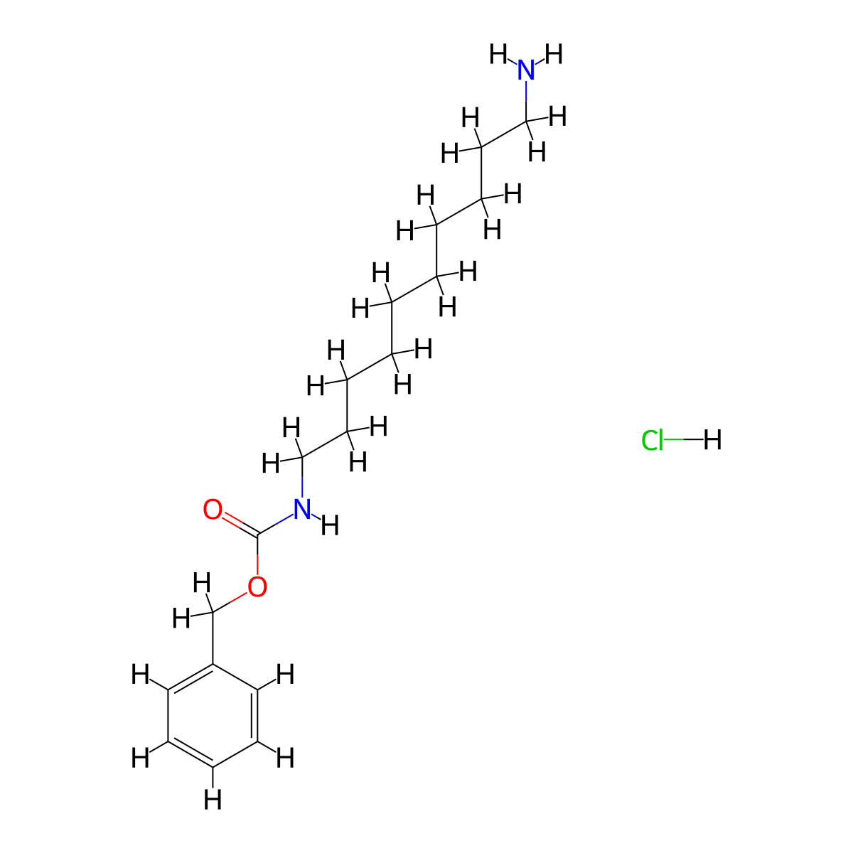N-Carbobenzoxy-1,10-diaminodecane Hydrochloride molecular structure, CAS 1051420-13-3
