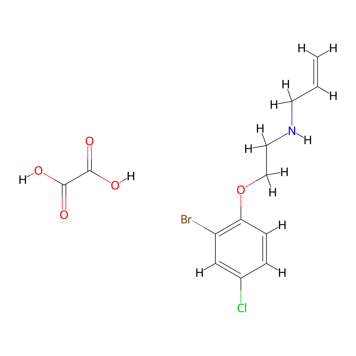 N-(2-(2-Bromo-4-chlorophenoxy)ethyl)prop-2-en-1-amine oxalate molecular structure, CAS 1051429-20-9