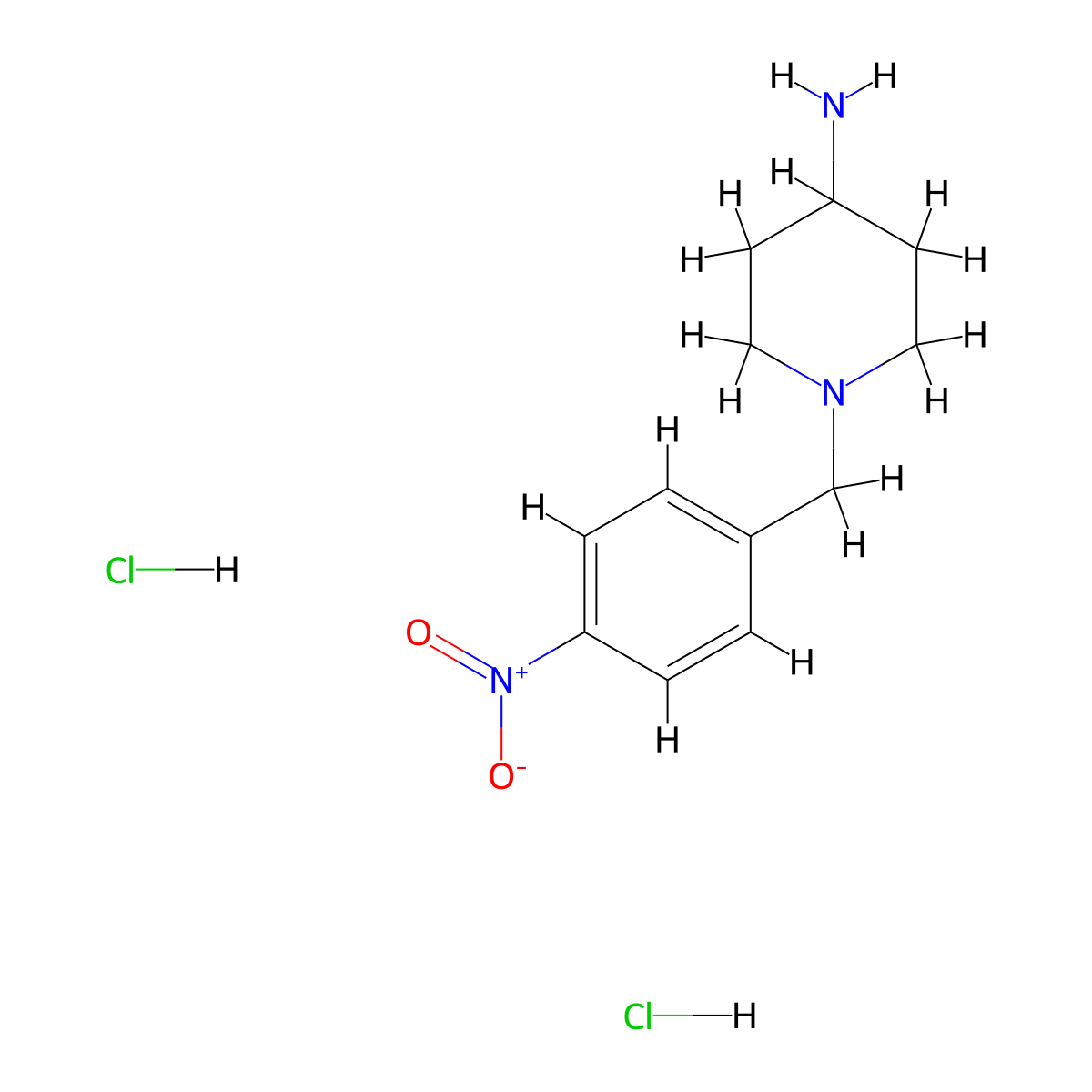 1-(4-Nitrobenzyl)piperidin-4-amine dihydrochloride molecular structure, CAS 105143-59-7