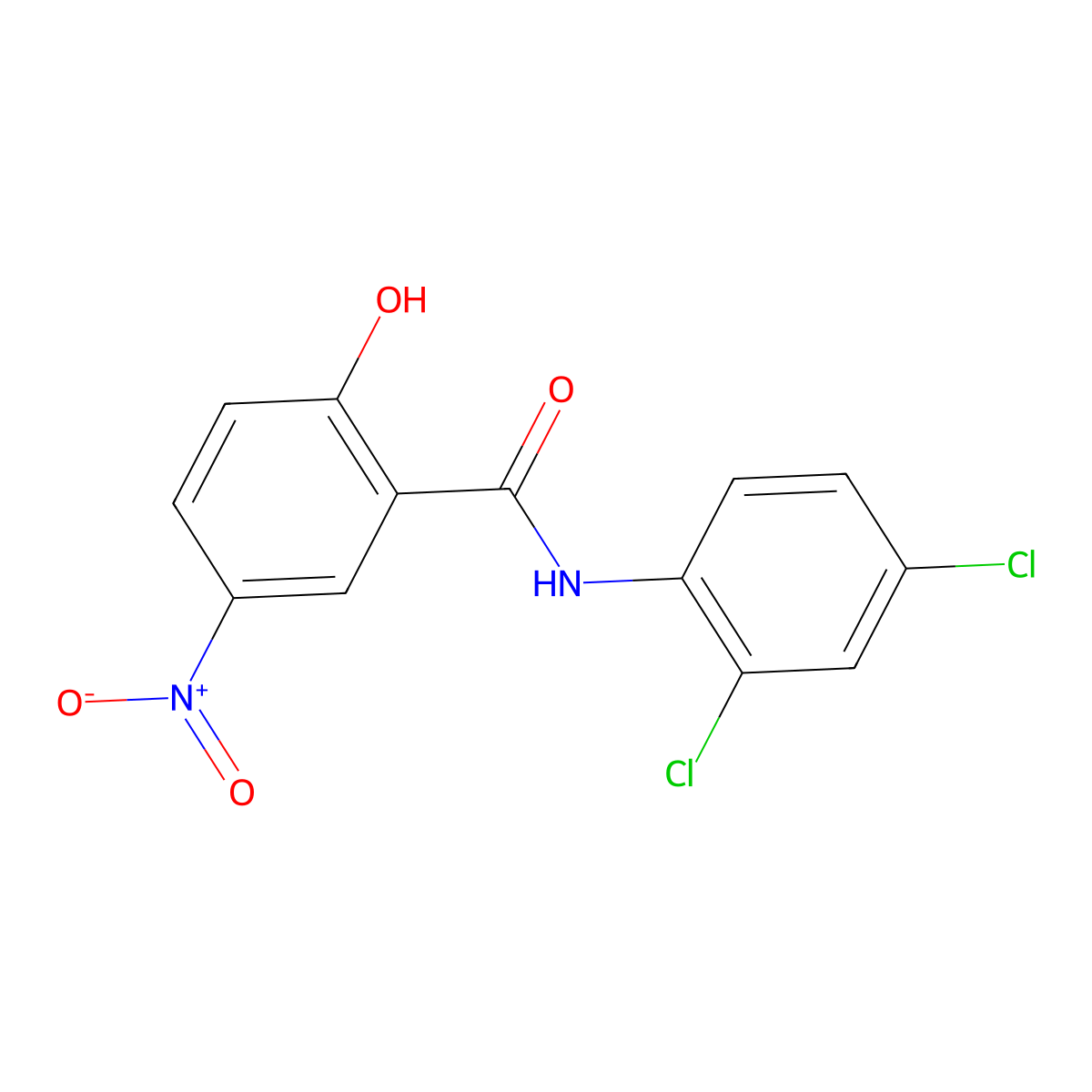 Benzamide, n-(2,4-dichlorophenyl)-2-hydroxy-5-nitro- molecular structure, CAS 10515-55-6