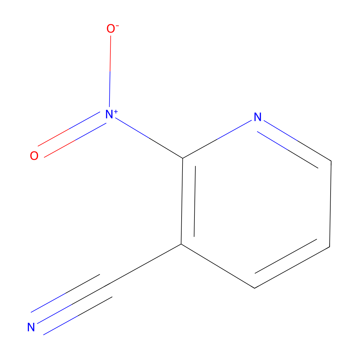 2-Nitro-3-pyridinecarbonitrile molecular structure, CAS 105151-36-8