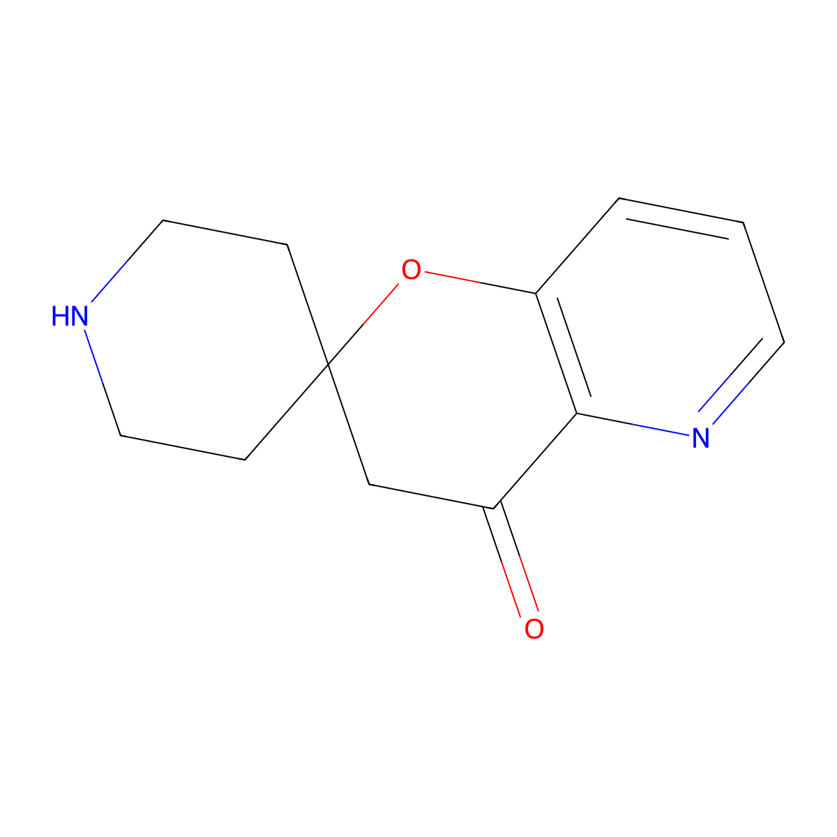 3',4'-Dihydrospiro[piperidine-4,2'-pyrano[3,2-b]pyridin]-4'-one molecular structure, CAS 1051654-77-3