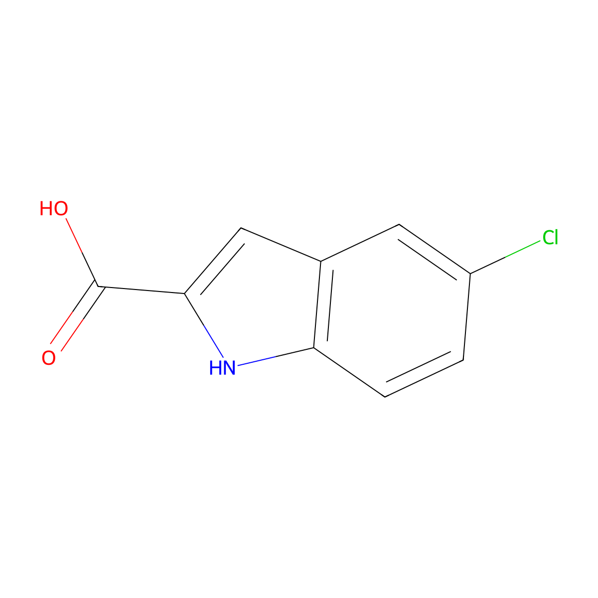 5-Chloro-1H-indole-2-carboxylic acid molecular structure, CAS 10517-21-2