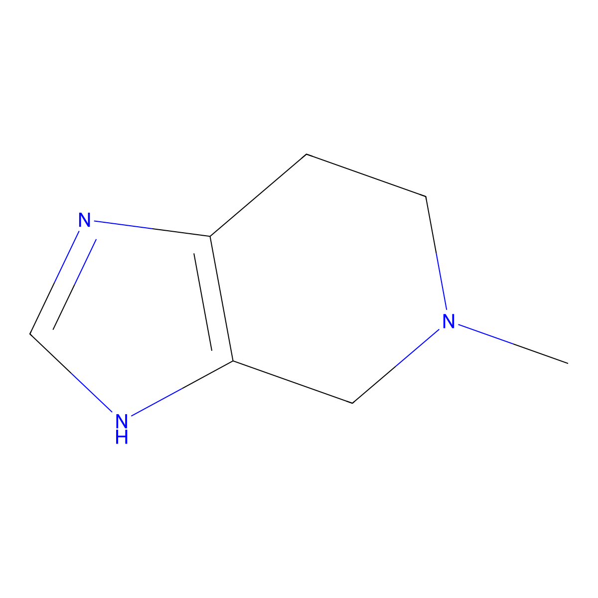 5-Methyl-4,5,6,7-tetrahydro-3H-imidazo[4,5-c]pyridine molecular structure, CAS 10517-40-5