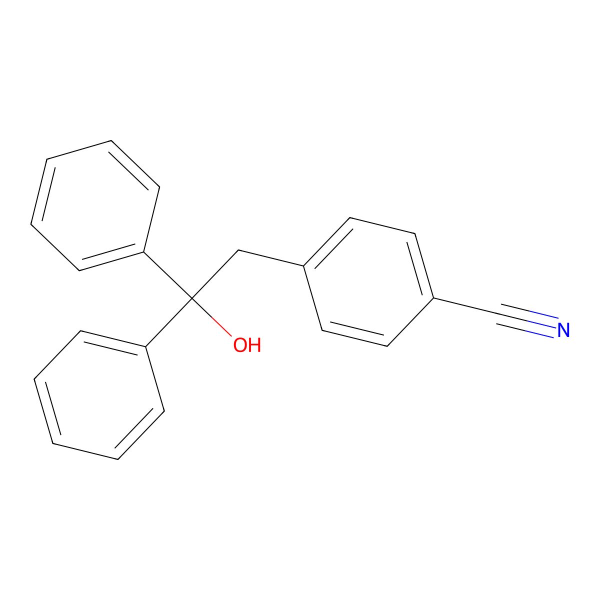 4-(2-Hydroxy-2,2-diphenylethyl)benzonitrile molecular structure, CAS 10517-66-5