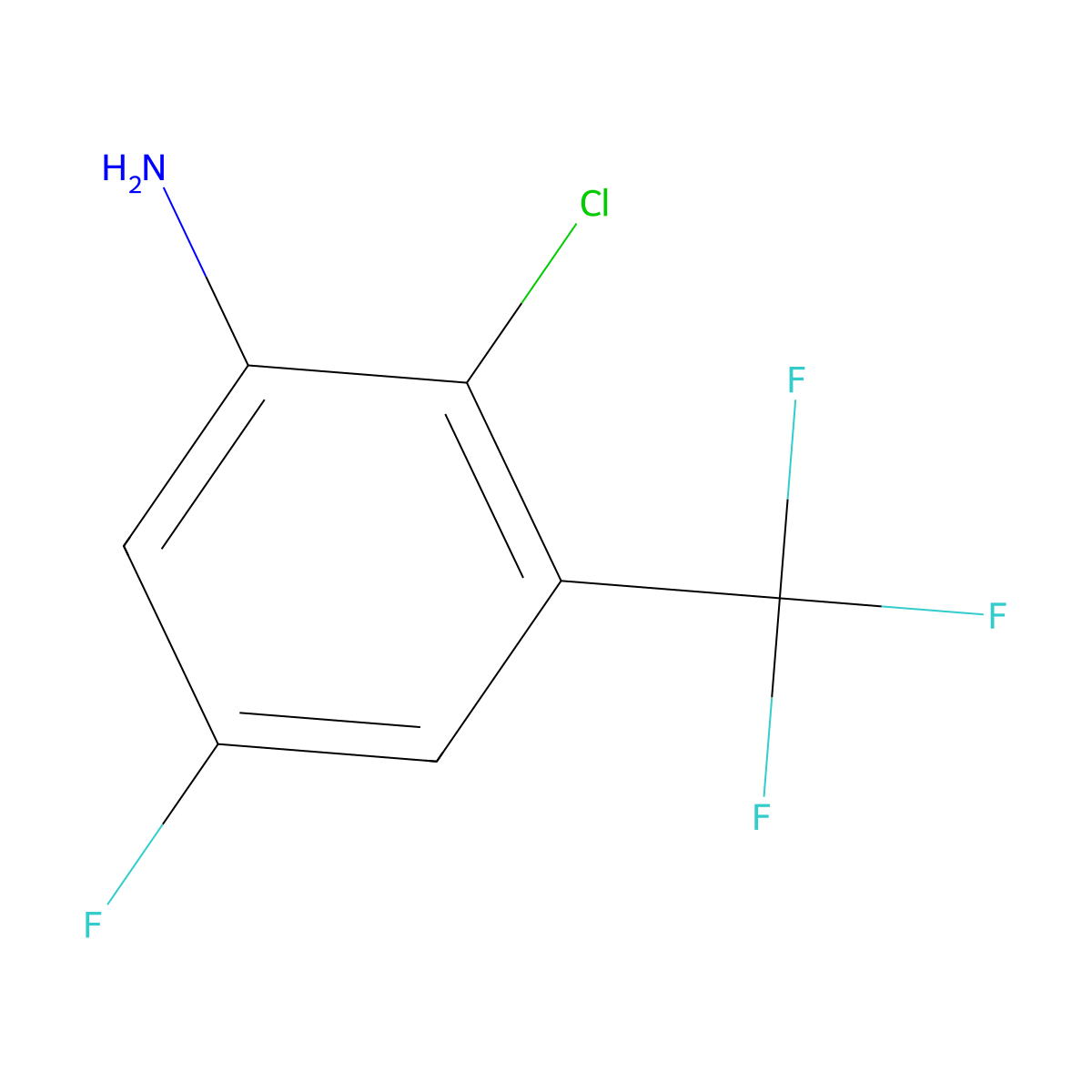 2-Chloro-5-fluoro-3-(trifluoromethyl)aniline molecular structure, CAS 105172-78-9