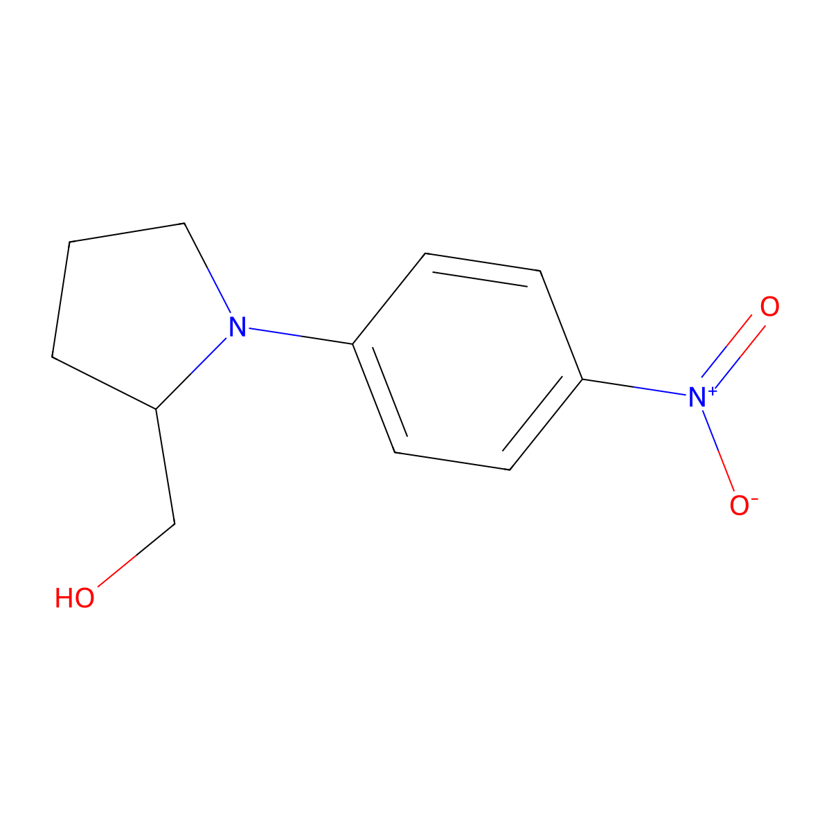 2-Pyrrolidinemethanol, 1-(4-nitrophenyl)- molecular structure, CAS 105173-13-5