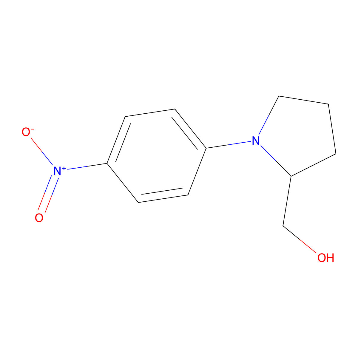 2-Pyrrolidinemethanol, 1-(4-nitrophenyl)- molecular structure, CAS 105173-13-5