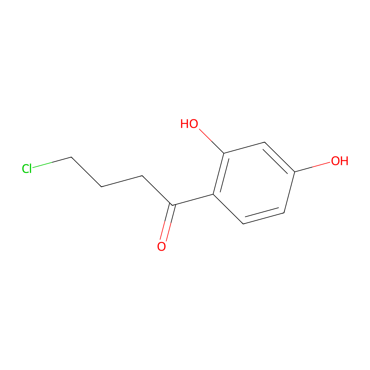 4-Chloro-1-(2,4-dihydroxyphenyl)butan-1-one molecular structure, CAS 105174-49-0