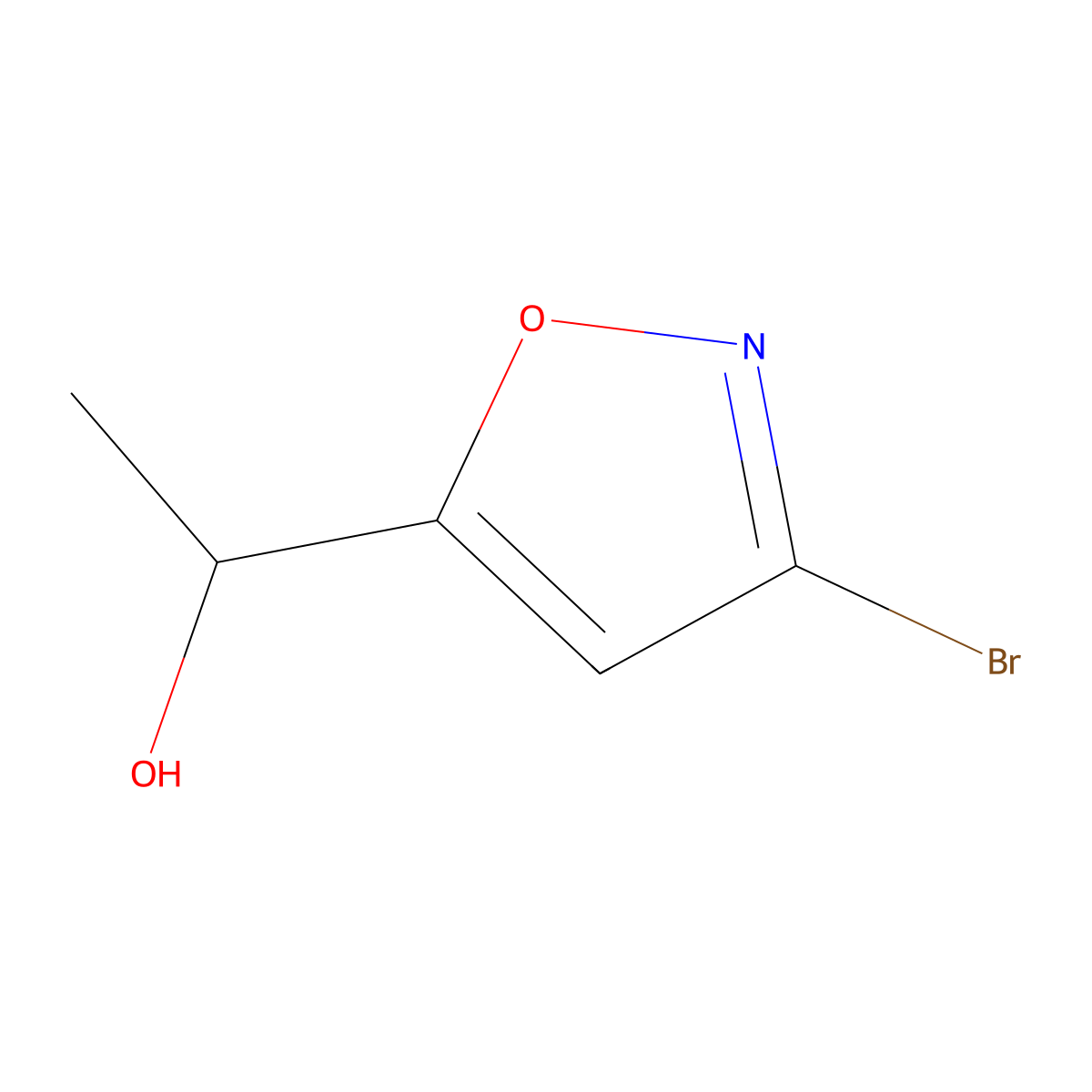 1-(3-Bromo-1,2-oxazol-5-yl)ethan-1-ol molecular structure, CAS 105174-96-7