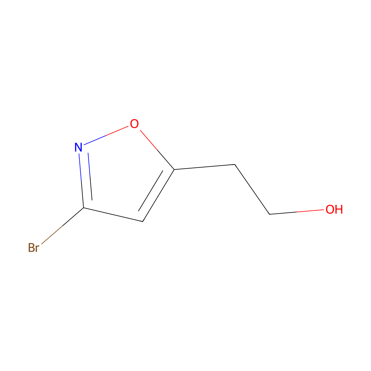 2-(3-Bromo-1,2-oxazol-5-yl)ethan-1-ol molecular structure, CAS 105175-00-6