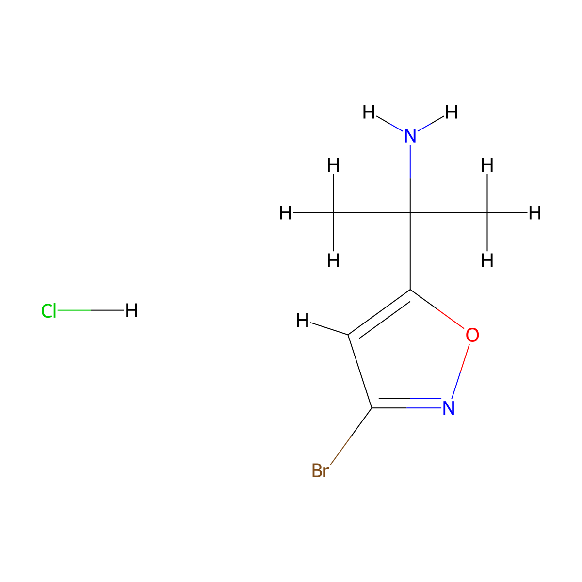 2-(3-Bromo-1,2-oxazol-5-yl)propan-2-amine hydrochloride molecular structure, CAS 105175-05-1