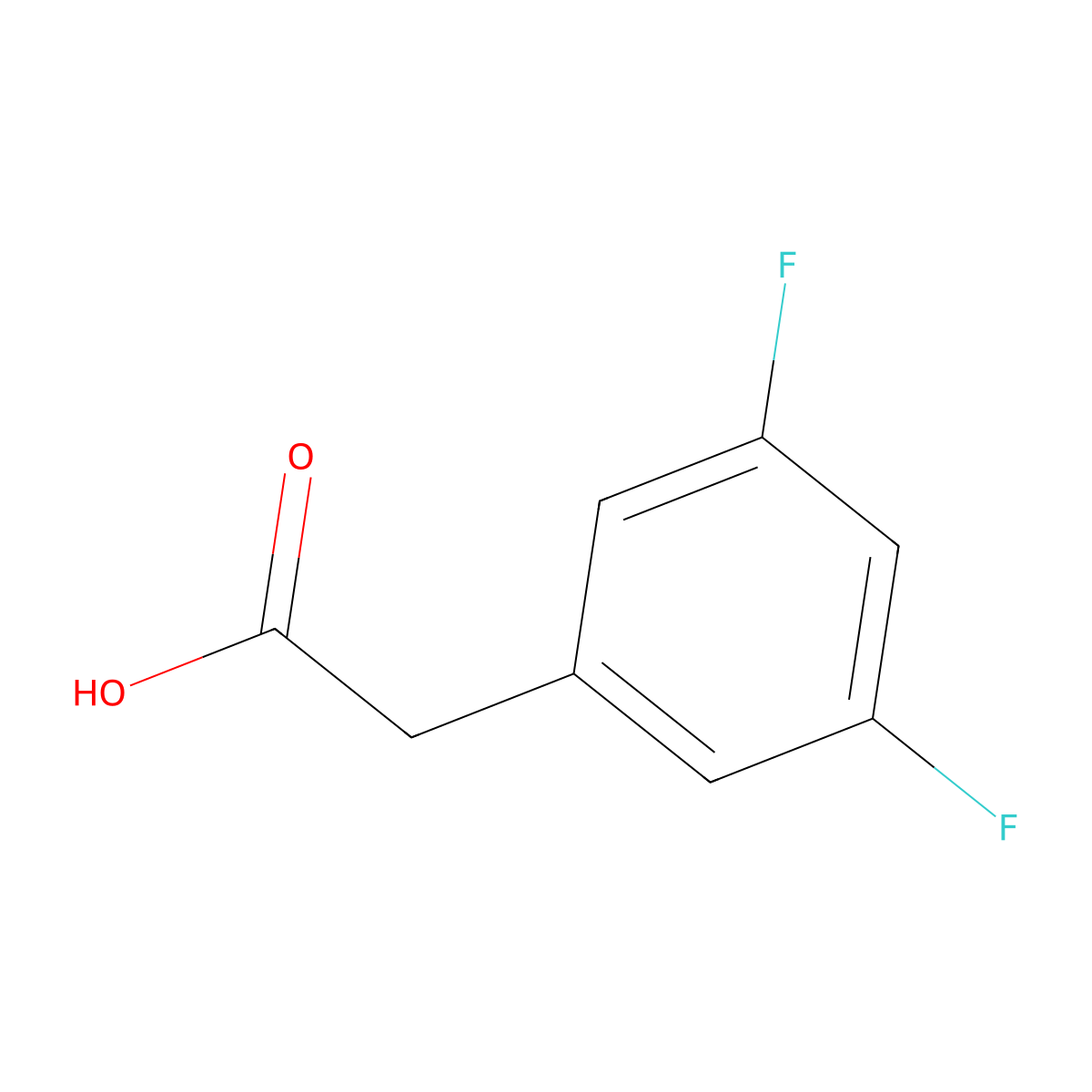 3,5-Difluorophenylacetic acid molecular structure, CAS 105184-38-1