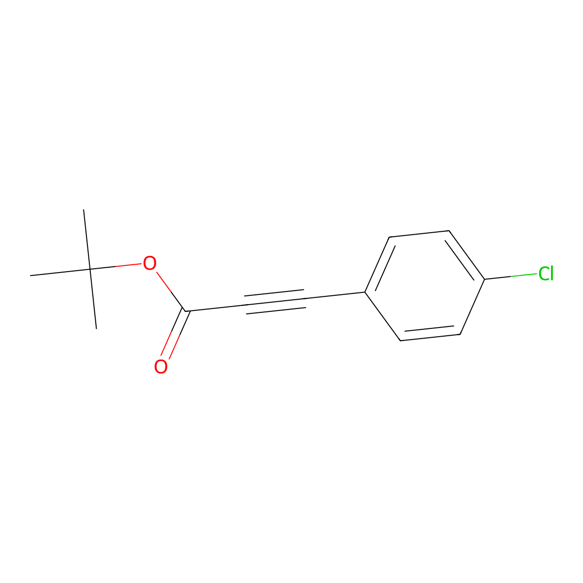 Tert-butyl 3-(4-chlorophenyl)prop-2-ynoate molecular structure, CAS 1051853-02-1