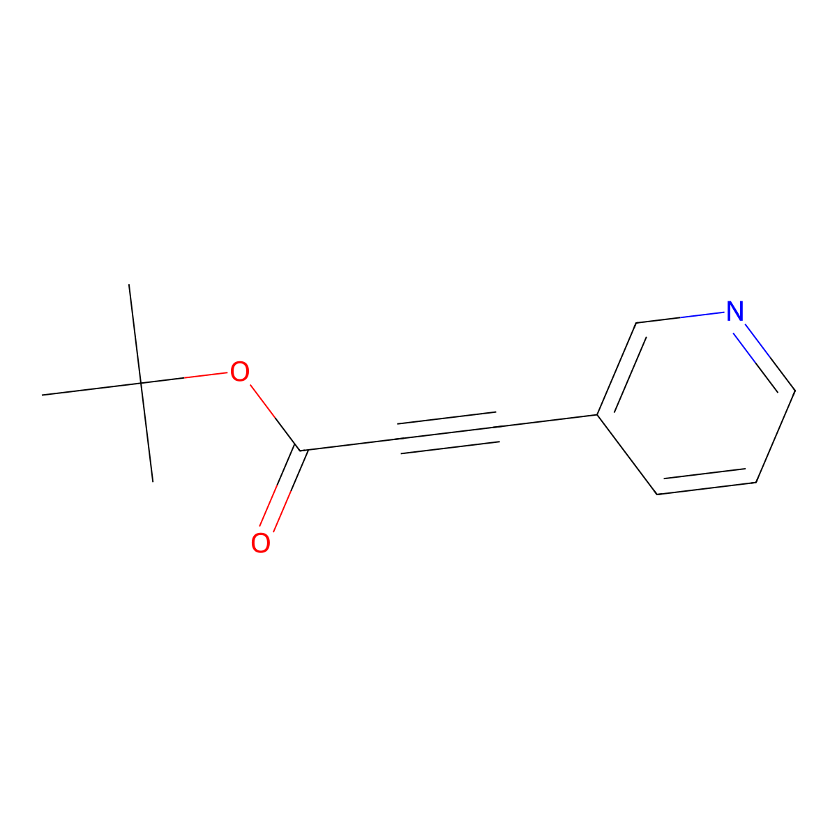 Tert-butyl 3-(pyridin-3-yl)prop-2-ynoate molecular structure, CAS 1051853-09-8