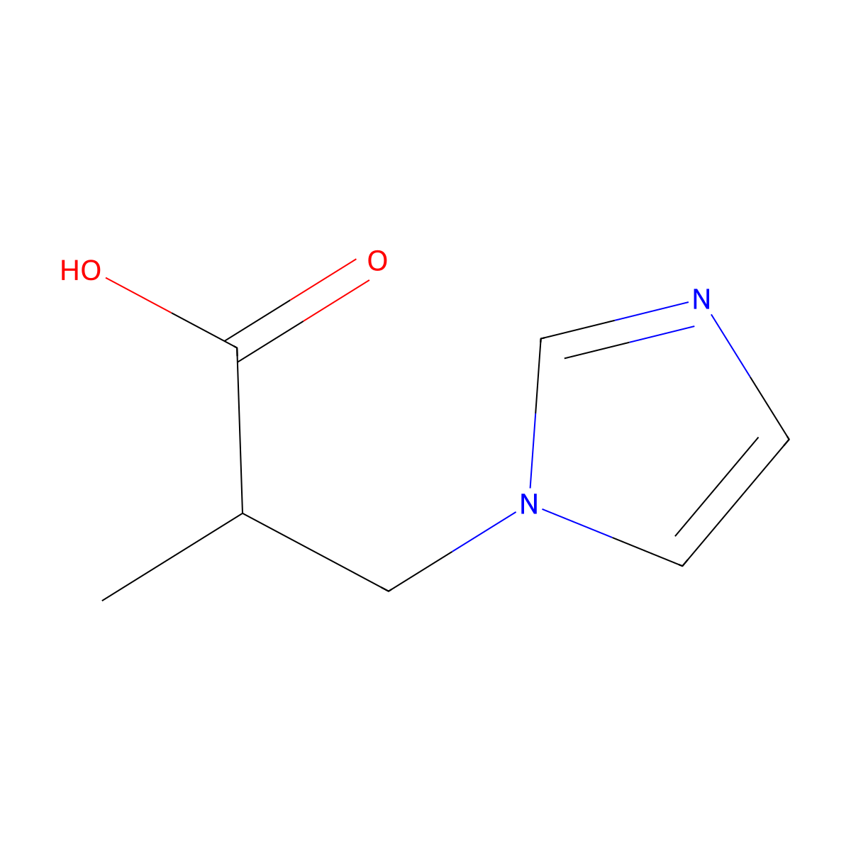 3-(1H-imidazol-1-yl)-2-methylpropanoic acid molecular structure, CAS 1051857-96-5