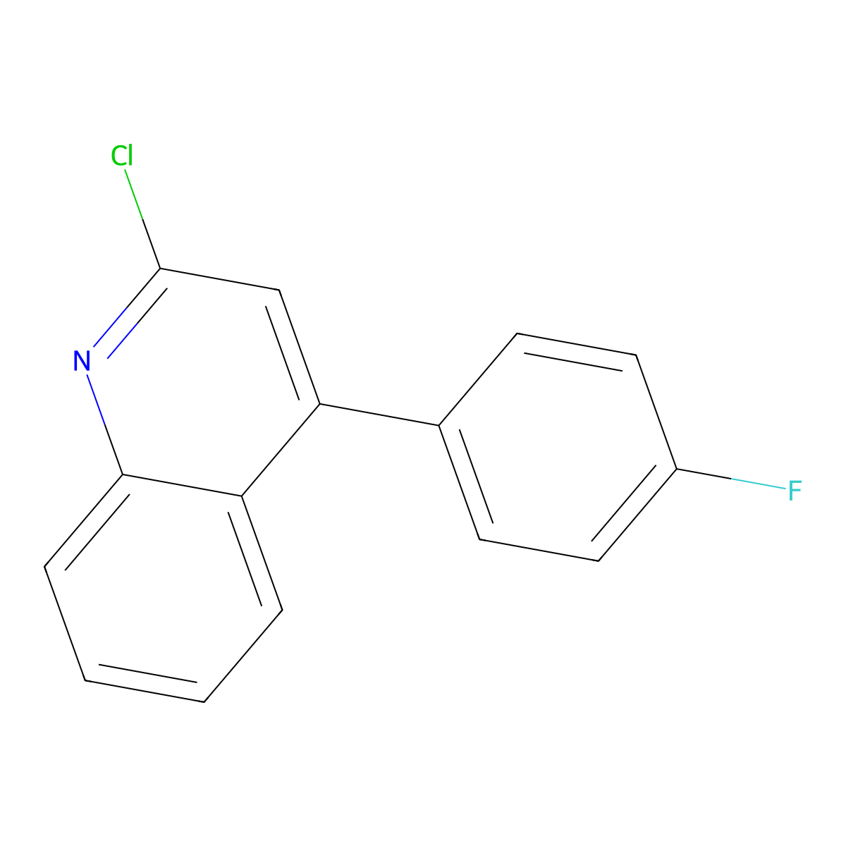 2-Chloro-4-(4-fluorophenyl)quinoline molecular structure, CAS 105189-21-7
