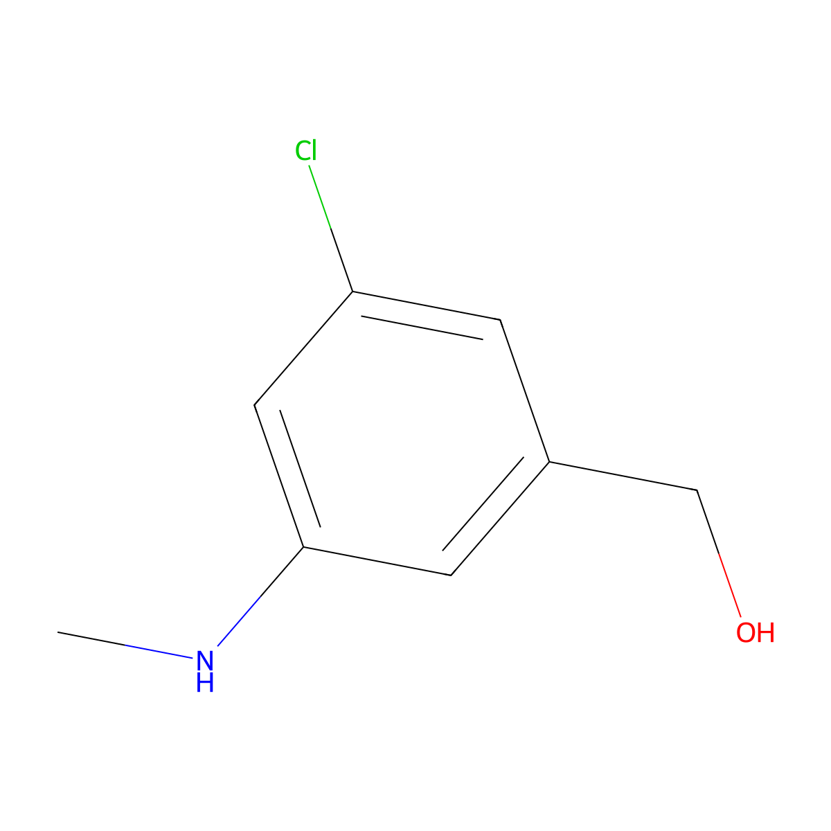 [3-Chloro-5-(methylamino)phenyl]methanol molecular structure, CAS 1051900-94-7