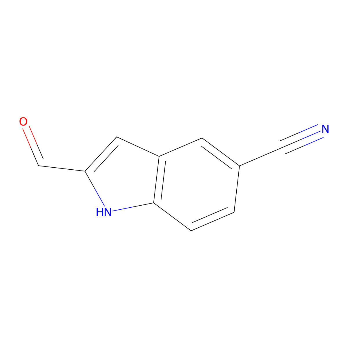 2-formyl-1H-indole-5-carbonitrile molecular structure, CAS 105191-11-5