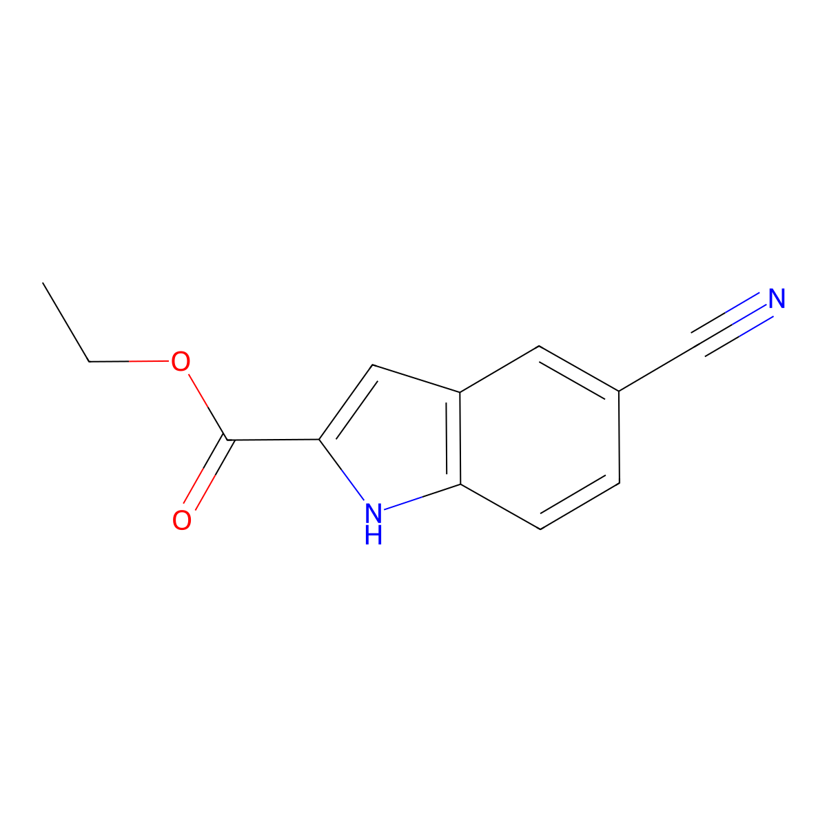Ethyl 5-cyanoindole-2-carboxylate molecular structure, CAS 105191-13-7